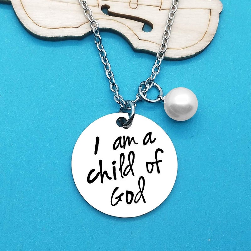 Xiahuyu Goddaughter Gifts for Women for I am a Child of God Necklace First Communion Gift Baptism Gifts for Godchild Religious Jewelry Goddaughter Necklace Gift - Image 2